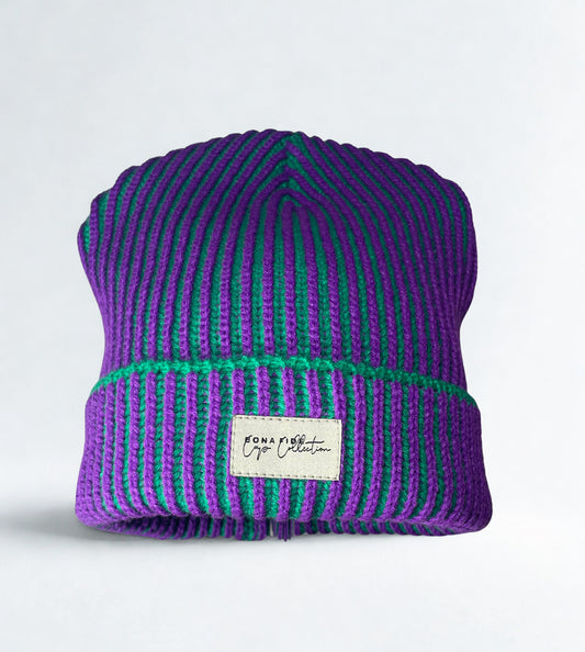 Knitted stripped "Bona Fide" Beanie